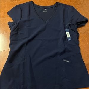 Jaanuu womens scrub top (navy blue Large)